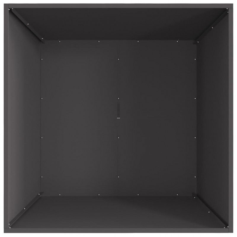 Kominek Czarny 80 x 80 x 40 cm Stal