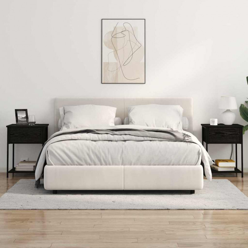 Szafka Nocna z szufladą 2 pcs Czarny Dąb 42 x 41 x 56 cm