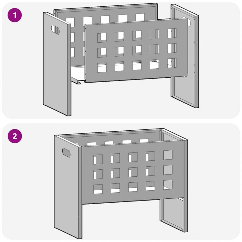 Kominek Czarny 50 x 30 x 40 cm Stal