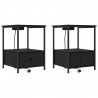 Szafka Nocna z szufladą 2 pcs Czarny Dąb 42 x 41 x 56 cm