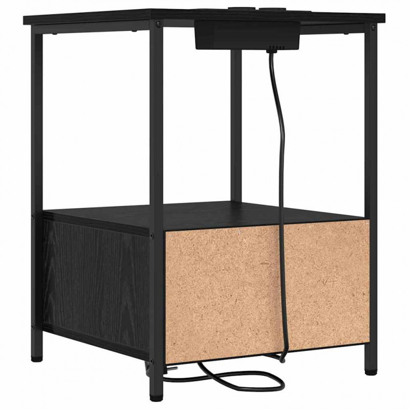 Szafka Nocna z szufladą 2 pcs Czarny Dąb 42 x 41 x 56 cm