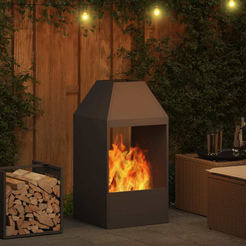 Kominek Czarny 50 x 50 x 100 cm Stal