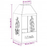 Kominek Czarny 50 x 50 x 100 cm Stal