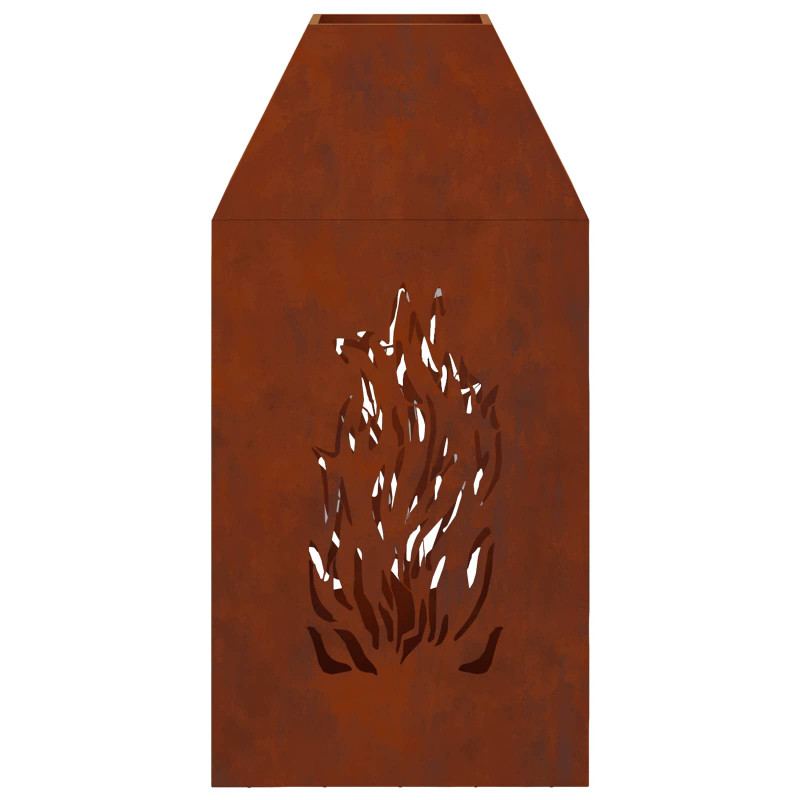 Kominek Brązowy 50 x 50 x 100 cm Stal pogodowa