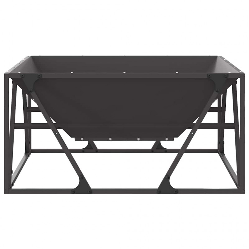 Kominek Czarny 80 x 80 x 40 cm Stal