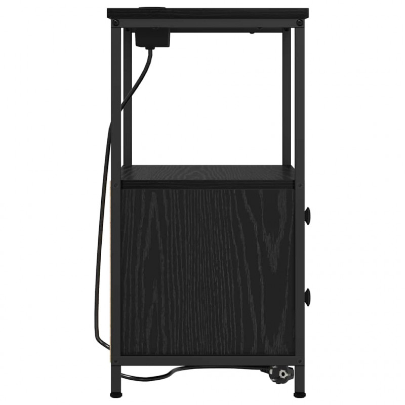 Szafka Nocna Czarny Dąb 40 x 31 x 60 cm Materiał drewnopochodny