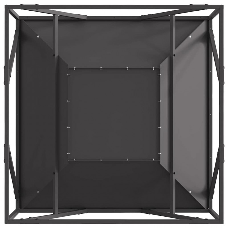 Kominek Czarny 80 x 80 x 40 cm Stal