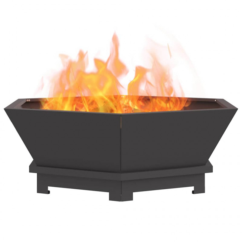 Kominek Czarny 75 x 75 x 28 cm Stal