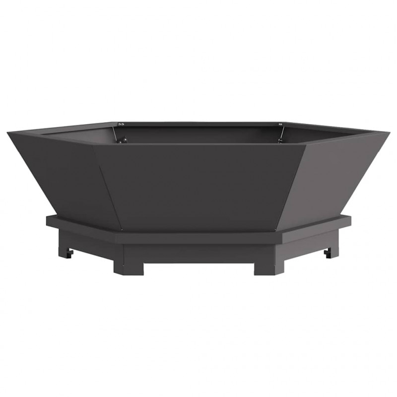 Kominek Czarny 75 x 75 x 28 cm Stal