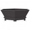 Kominek Czarny 75 x 75 x 28 cm Stal
