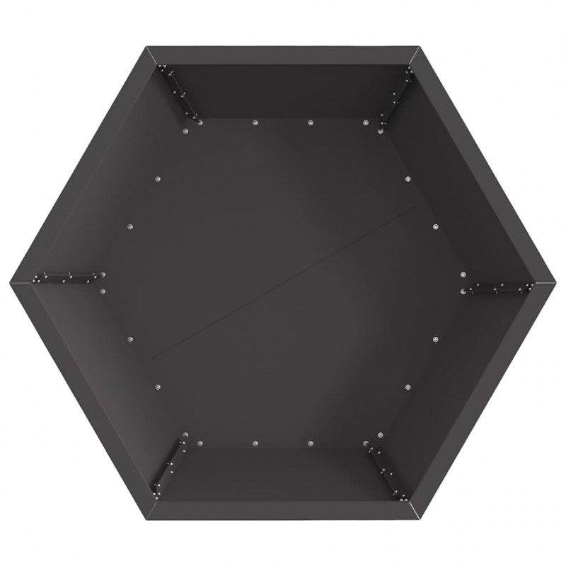 Kominek Czarny 75 x 75 x 28 cm Stal