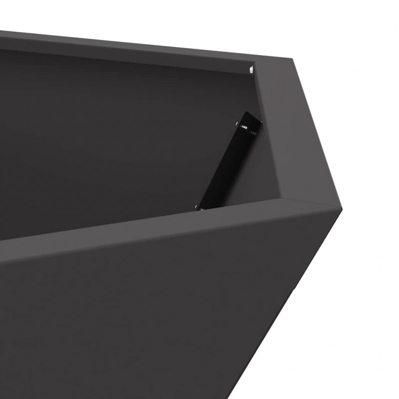 Kominek Czarny 75 x 75 x 28 cm Stal