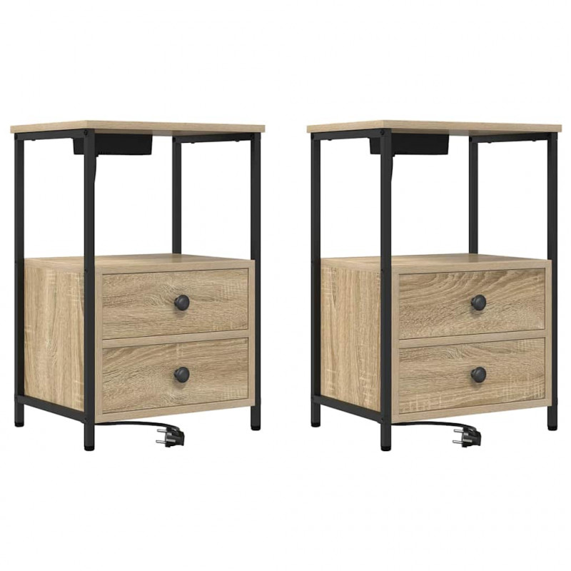 Szafka Nocna z szufladą 2 pcs Dąb Sonoma 40 x 31 x 60 cm