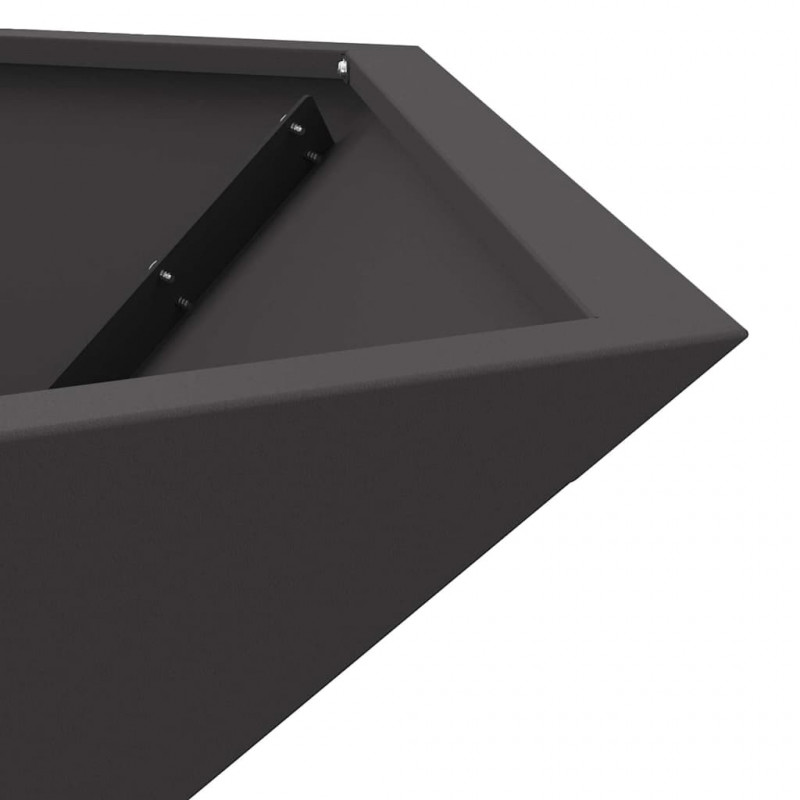 Kominek Czarny 100 x 100 x 28 cm Stal