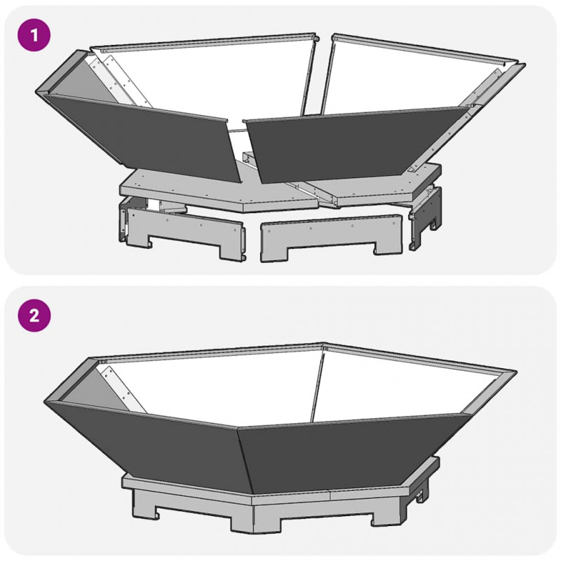 Kominek Czarny 100 x 100 x 28 cm Stal