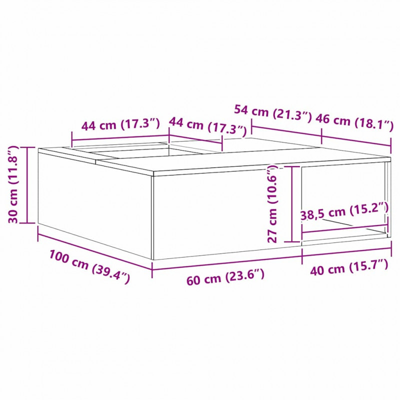 Kominek Czarny 100 x 100 x 30 cm Stal