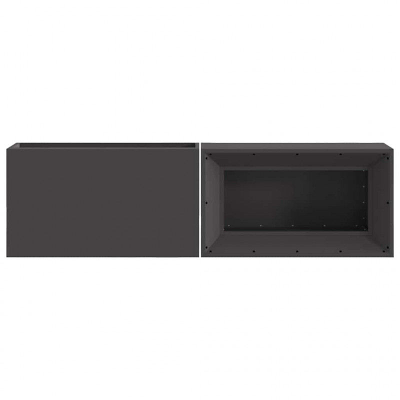 Kominek Czarny 160 x 45 x 35 cm Stal