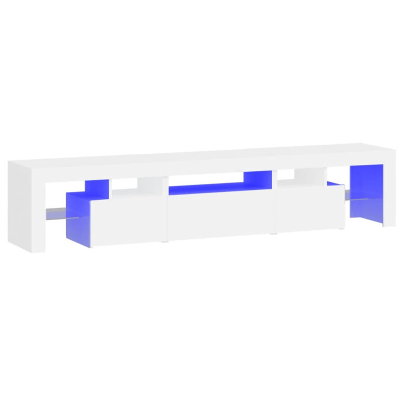 Szafka pod TV z oświetleniem LED, biała 200x36,5x40 cm