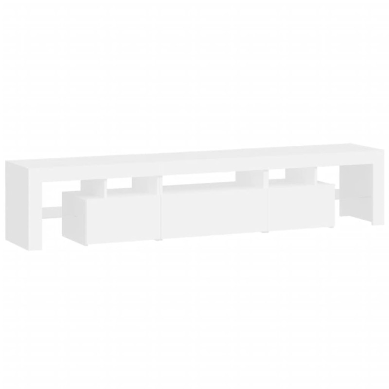 Szafka pod TV z oświetleniem LED, biała 200x36,5x40 cm