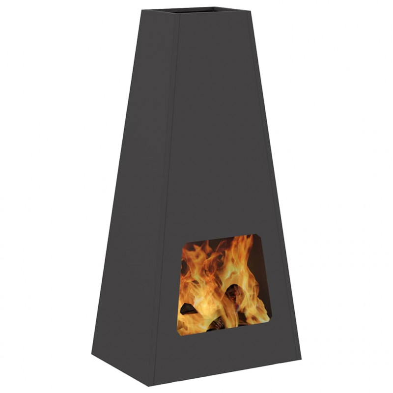 Kominek Czarny 50 x 35 x 100 cm Stal