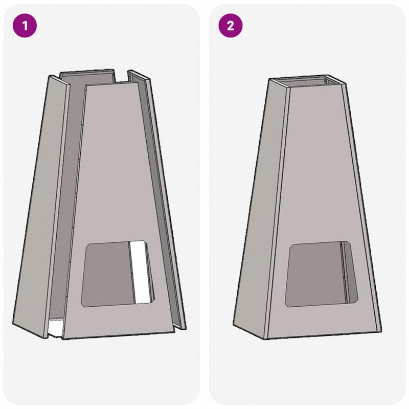 Kominek Czarny 50 x 35 x 100 cm Stal