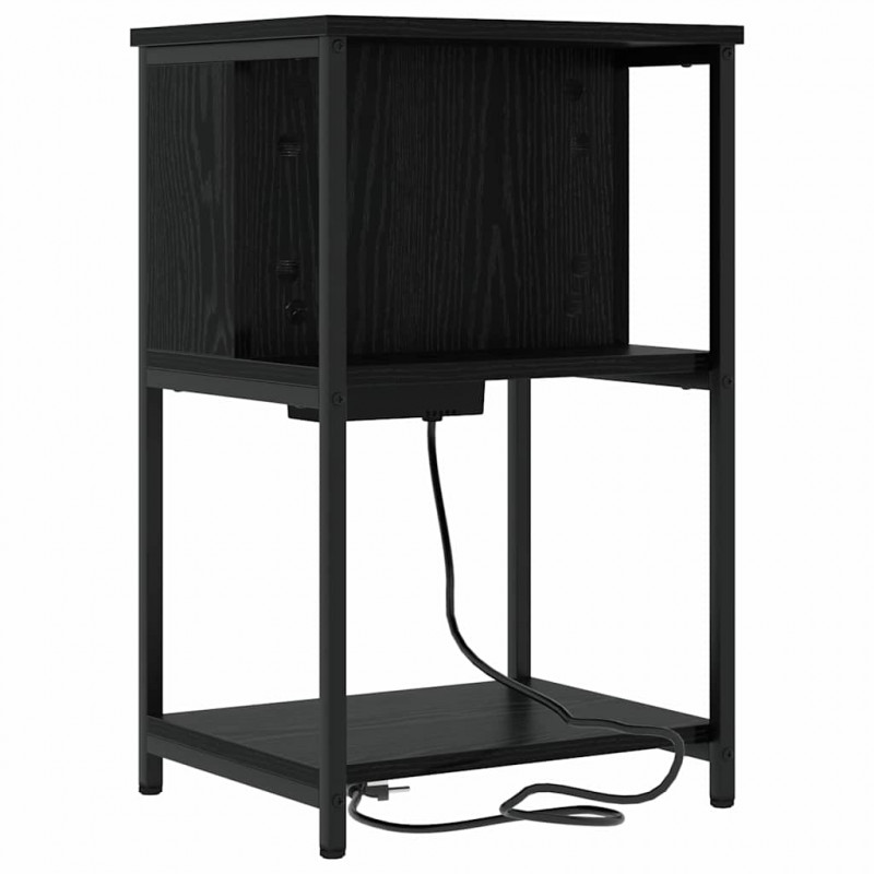 Szafka Nocna Czarny Dąb 38 x 31 x 61 cm Materiał drewnopochodny