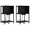 Szafka Nocna 2 pcs Czarny Dąb 38 x 31 x 61 cm