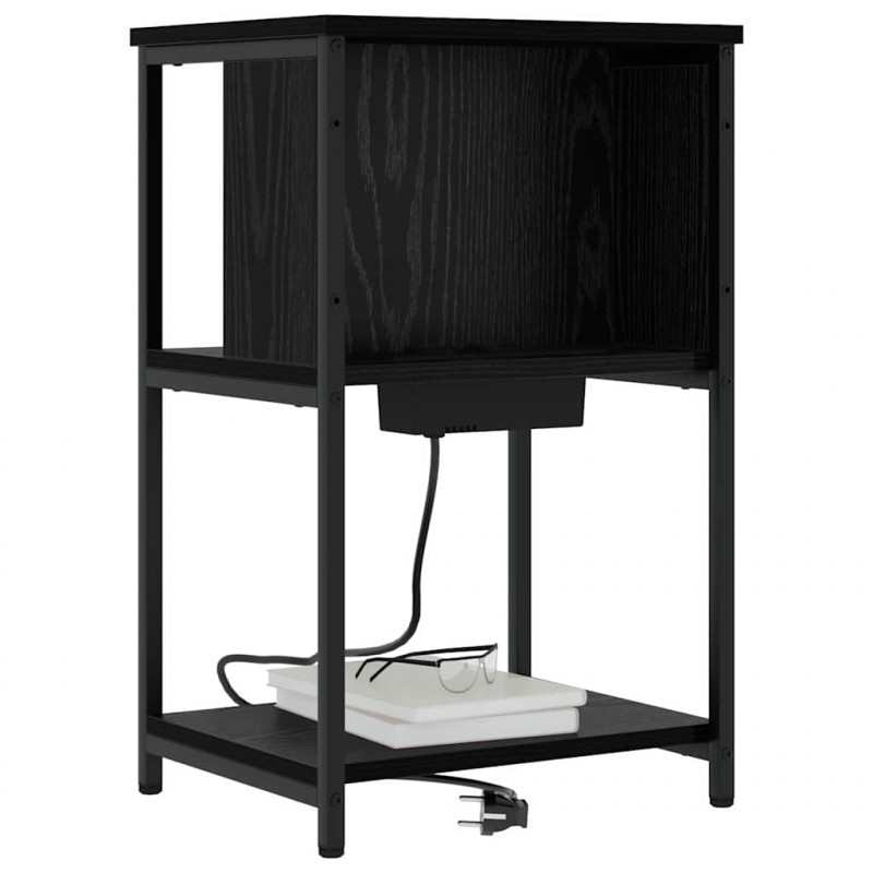 Szafka Nocna 2 pcs Czarny Dąb 38 x 31 x 61 cm