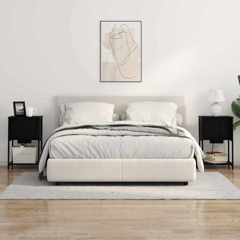 Szafka Nocna 2 pcs Czarny Dąb 38 x 31 x 61 cm