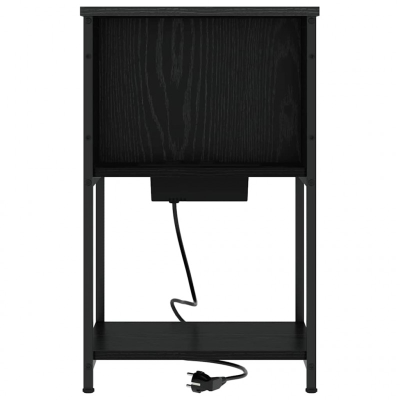 Szafka Nocna 2 pcs Czarny Dąb 38 x 31 x 61 cm