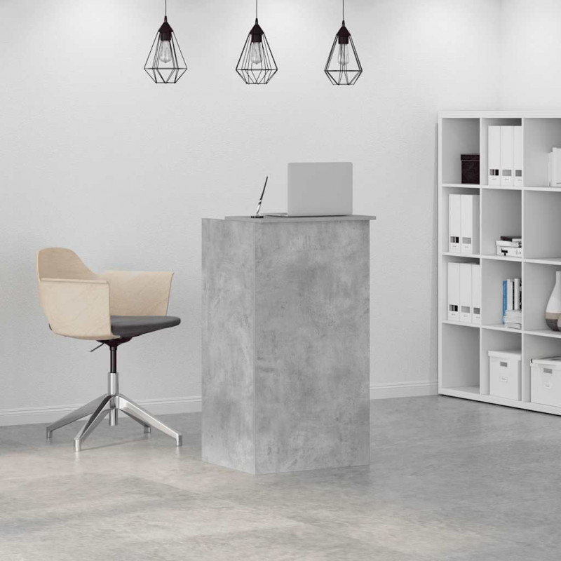 Biurko recepcyjne betonowe szare 55x50x103,5 cm drewno klejone