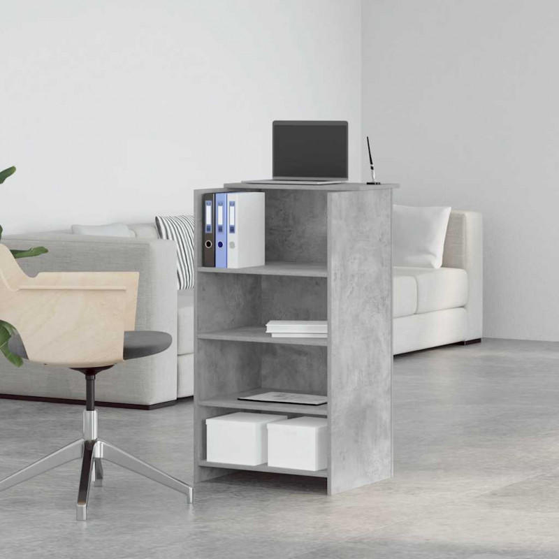 Biurko recepcyjne betonowe szare 55x50x103,5 cm drewno klejone