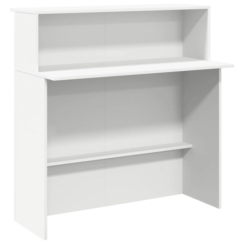 Biurko recepcyjne białe 100x50x103,5 cm Drewno konstrukcyjne