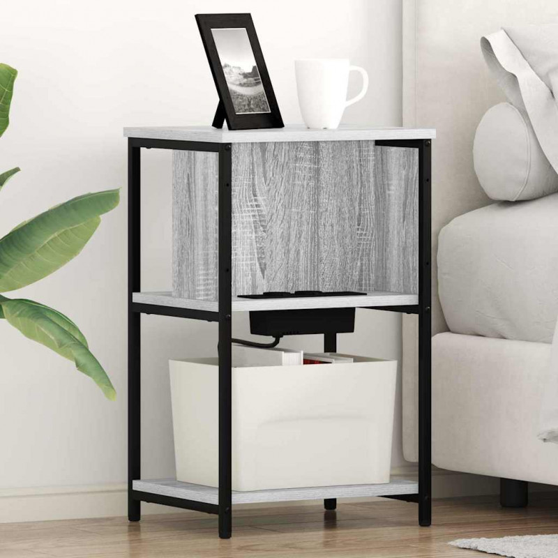 Szafka Nocna 2 pcs Szary Sonoma 38 x 31 x 61 cm