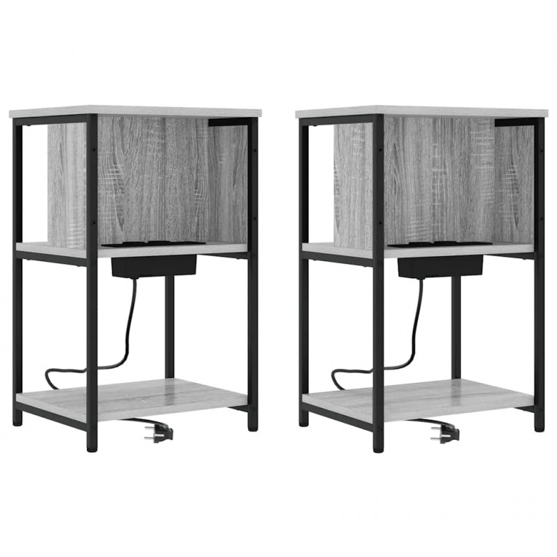 Szafka Nocna 2 pcs Szary Sonoma 38 x 31 x 61 cm