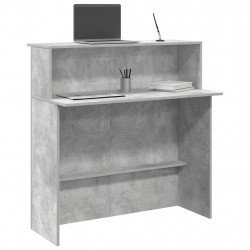 Biurko recepcyjne betonowe szare 100x50x103,5 cm drewno klejone