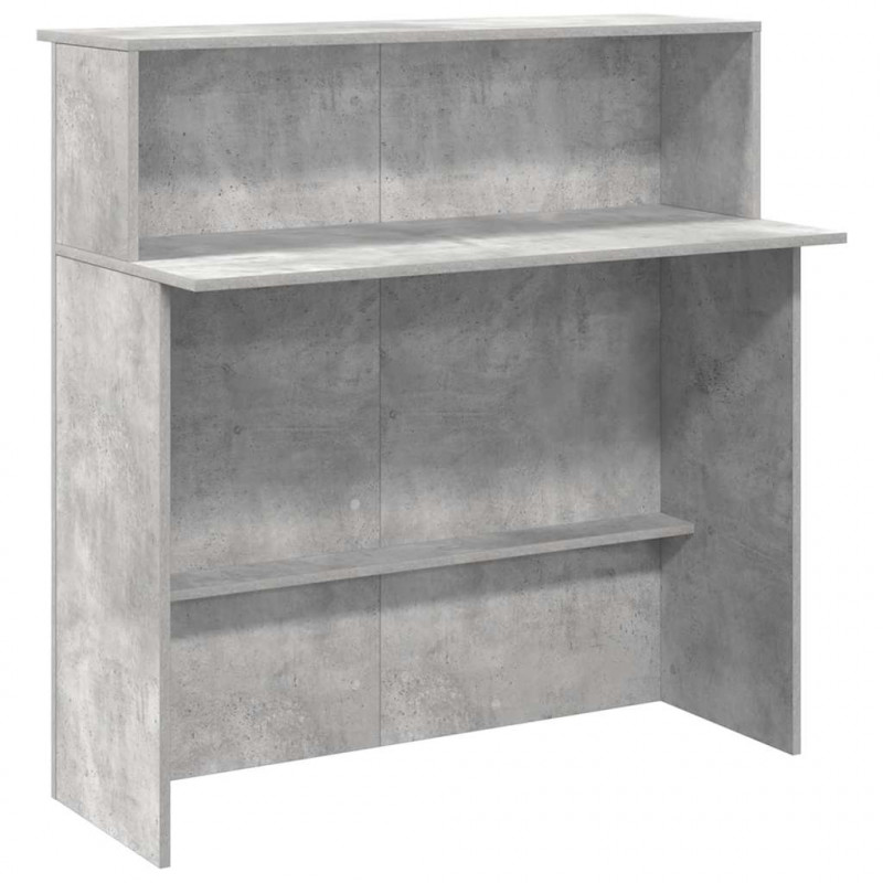 Biurko recepcyjne betonowe szare 100x50x103,5 cm drewno klejone