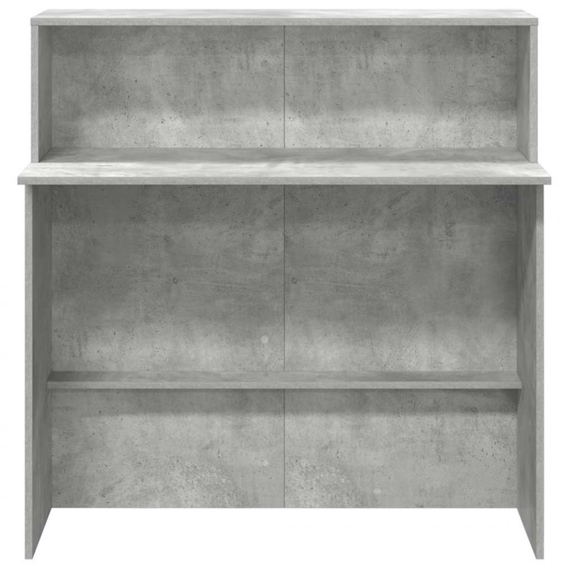 Biurko recepcyjne betonowe szare 100x50x103,5 cm drewno klejone