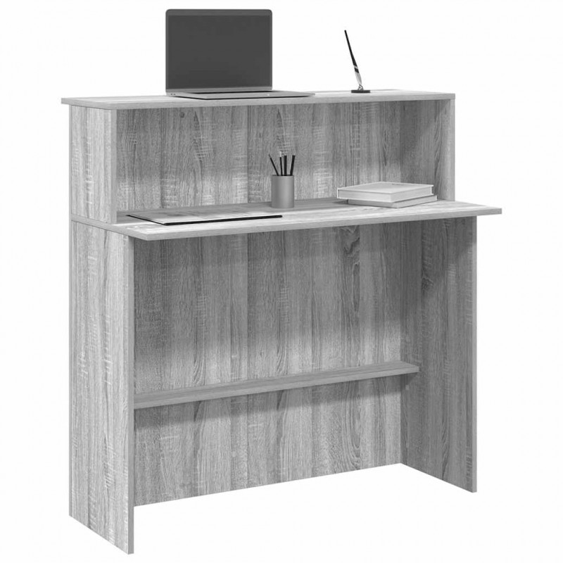 Biurko recepcyjne szare Sonoma 100x50x103,5 cm Drewno klejone