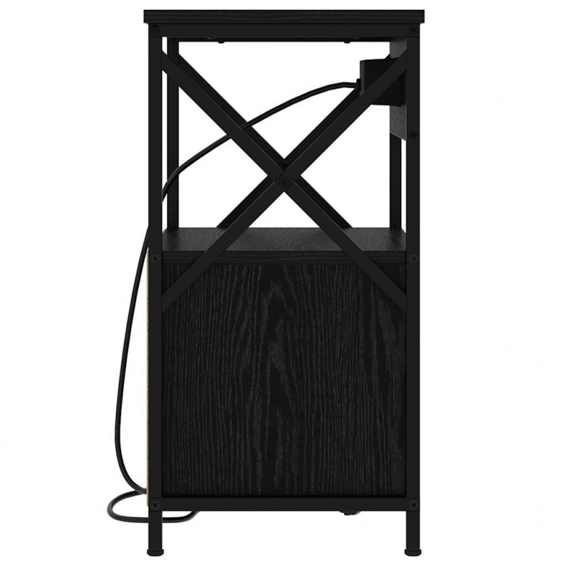 Szafka Nocna Czarny Dąb 40 x 31 x 60 cm Materiał drewnopochodny