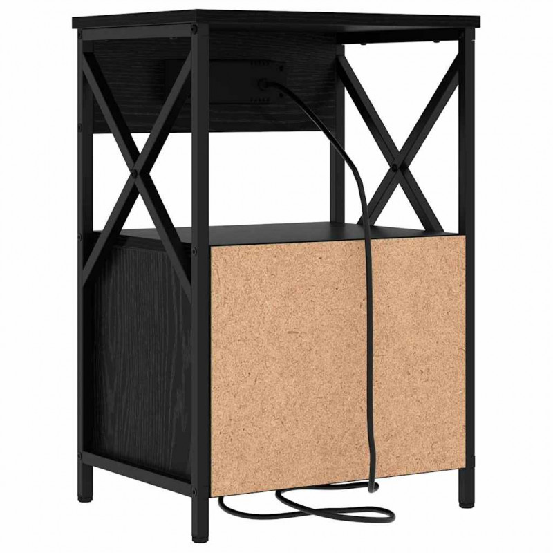 Szafka Nocna Czarny Dąb 40 x 31 x 60 cm Materiał drewnopochodny