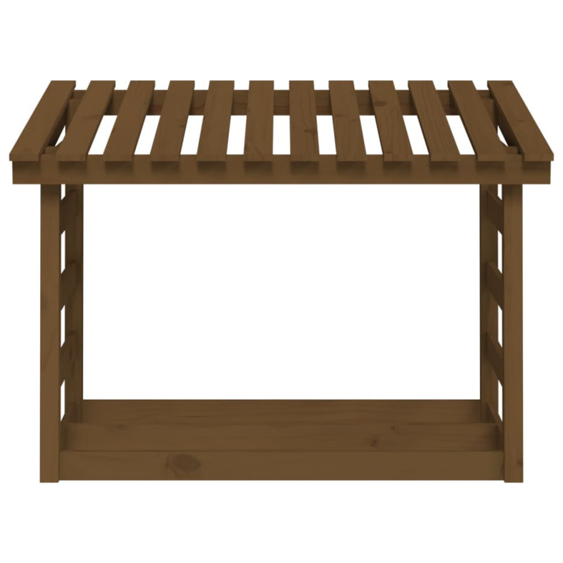 Stojak na drewno opałowe miodowy brąz108x64,5x78cm lite sosnowe