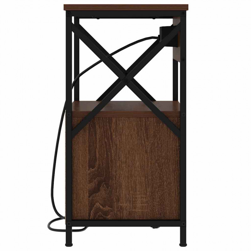 Szafka Nocna z szufladą 2 pcs Brązowy dąb 40 x 31 x 60 cm
