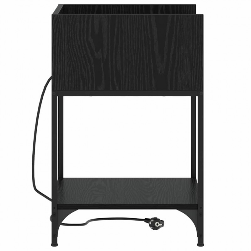 Szafka Nocna z półką 2 pcs Czarny Dąb 40 x 40 x 61 cm