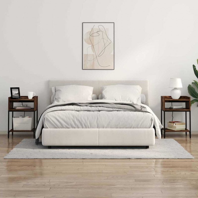 Szafka Nocna z półką 2 pcs Dąb wędzony 40 x 40 x 61 cm
