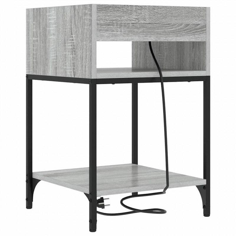 Szafka Nocna z półką 2 pcs Szary Sonoma 40 x 40 x 61 cm