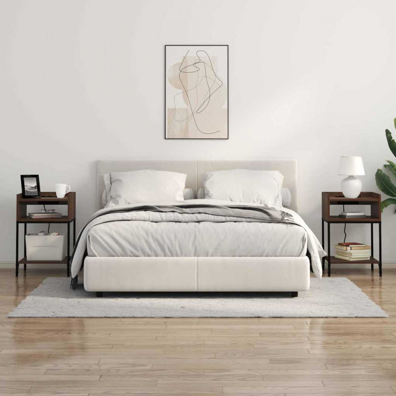 Szafka Nocna z półką 2 pcs Brązowy dąb 40 x 40 x 61 cm