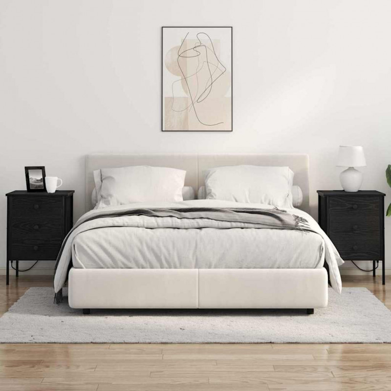 Szafka Nocna Czarny Dąb 42 x 41 x 61 cm Materiał drewnopochodny
