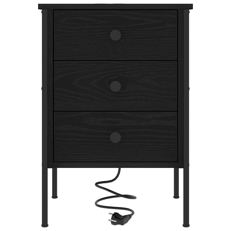 Szafka Nocna z szufladą 2 pcs Czarny Dąb 42 x 41 x 61 cm
