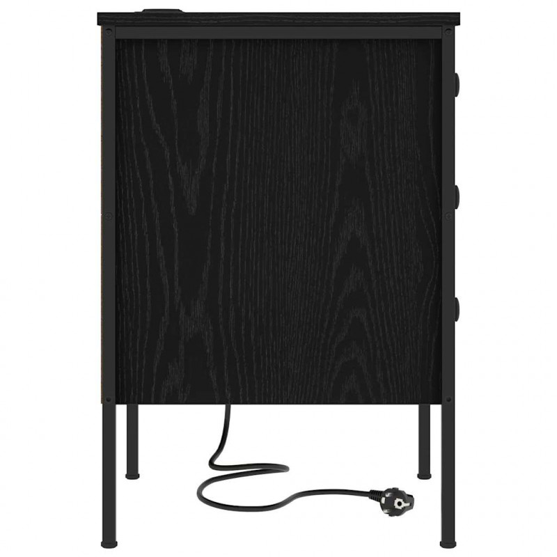 Szafka Nocna z szufladą 2 pcs Czarny Dąb 42 x 41 x 61 cm
